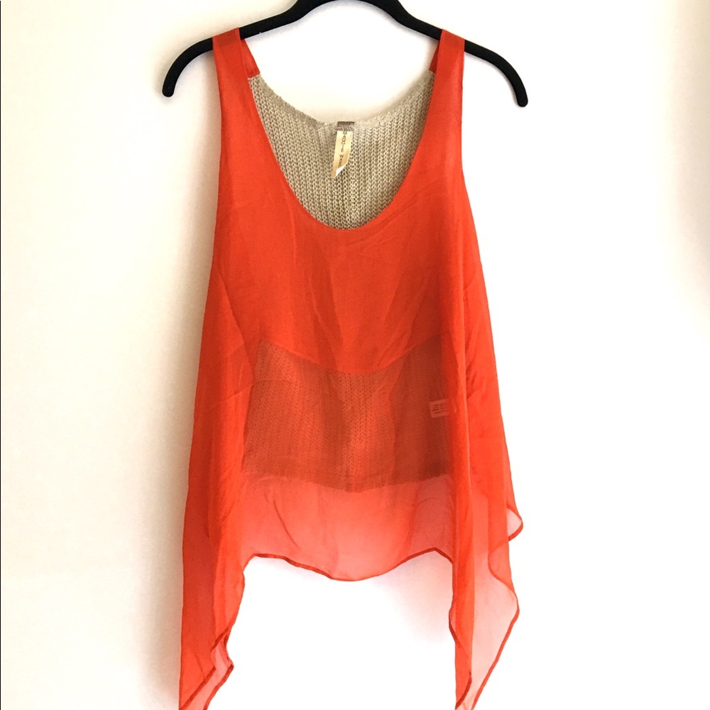 Maggie Ward Silk Chiffon Handkerchief Hem Tank
